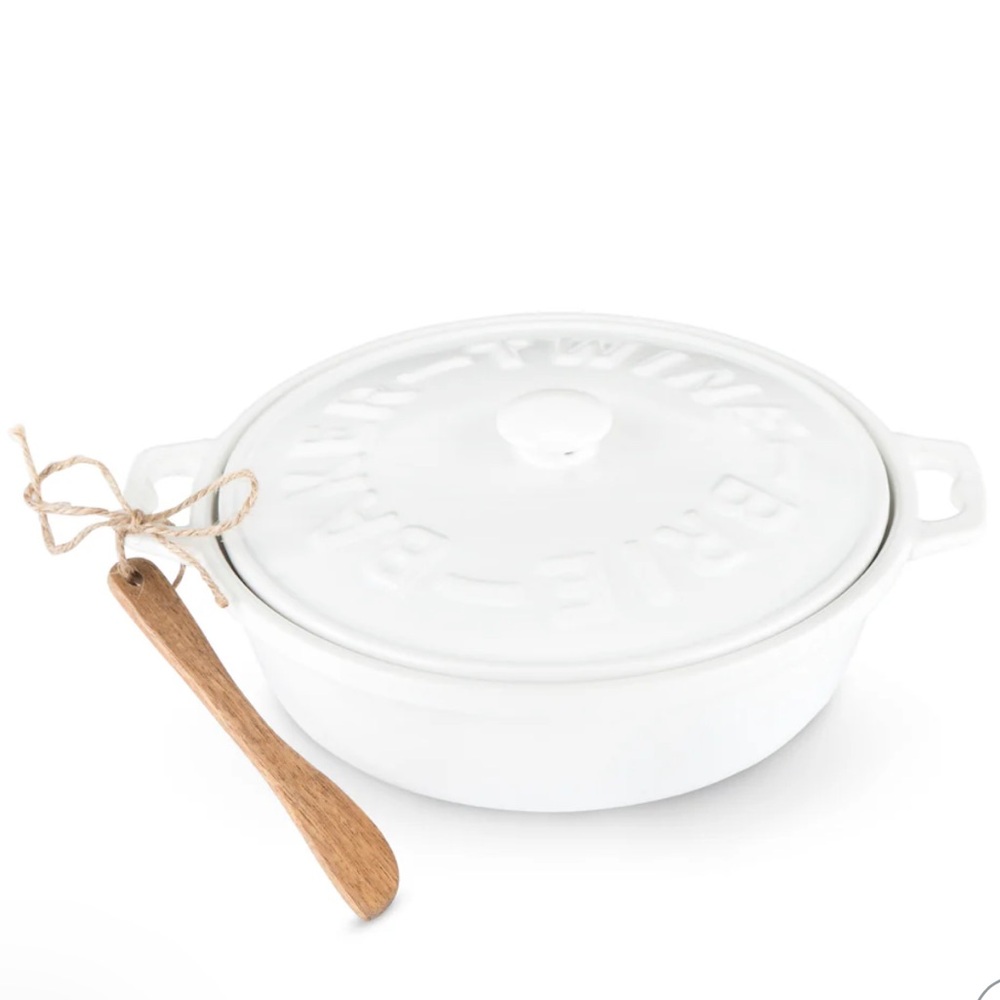 Twine Ceramic Brie Baker & Wood Spreader